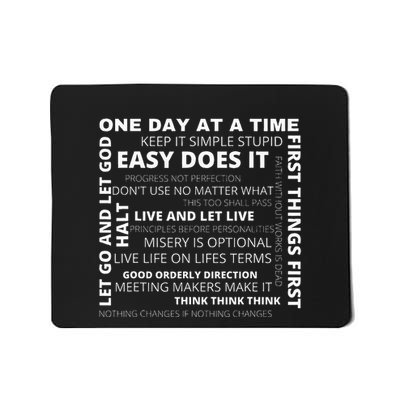 Recovery Aa Sayings And Slogans One Day At A Time Design Na Mousepad