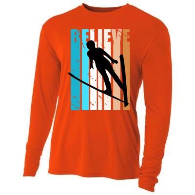 Retro Alpine Ski Jumping Jumper Female Competition Vintage Gift Cooling Performance Long Sleeve Crew