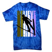 Retro Alpine Ski Jumping Jumper Female Competition Vintage Gift Tie-Dye T-Shirt