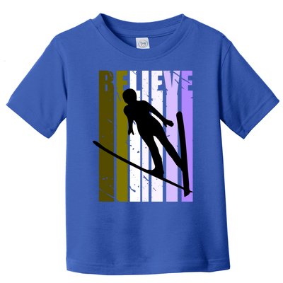 Retro Alpine Ski Jumping Jumper Female Competition Vintage Gift Toddler T-Shirt