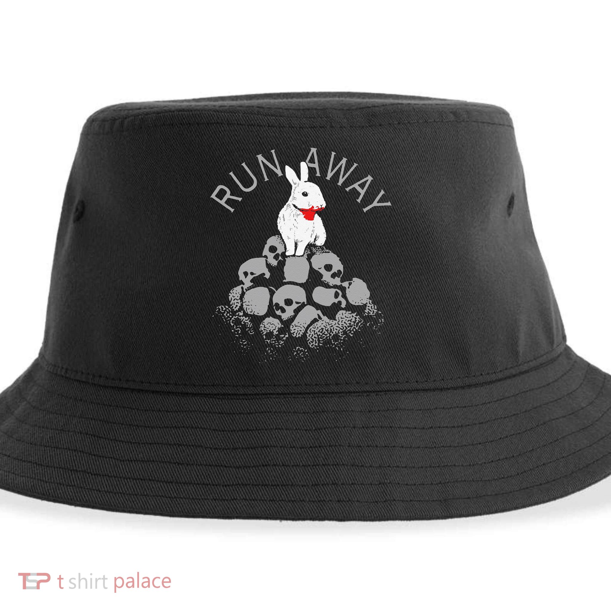 Run Away Scary Bunny With Skull, Scary Easter For, Women Sustainable Bucket Hat