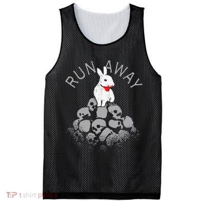 Run Away Scary Bunny With Skull, Scary Easter For, Women Mesh Reversible Basketball Jersey Tank