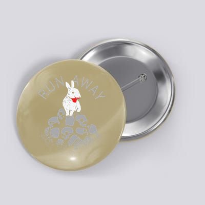Run Away Scary Bunny With Skull, Scary Easter For, Women Button
