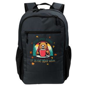 Rise And Shine Fat Bear Week Cute Bear Drinking Coffee Groggy Bear Retro Sunset Daily Commute Backpack