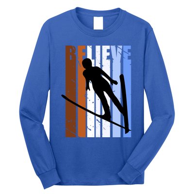 Retro Alpine Ski Jumping Jumper Female Competition Vintage Cool Gift Long Sleeve Shirt