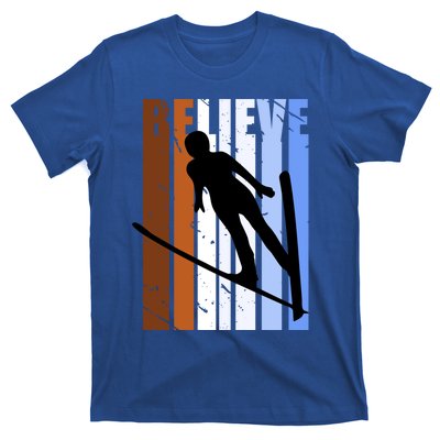 Retro Alpine Ski Jumping Jumper Female Competition Vintage Cool Gift T-Shirt