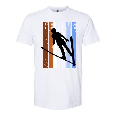 Retro Alpine Ski Jumping Jumper Female Competition Vintage Cool Gift Softstyle CVC T-Shirt