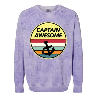 Retro Anchor Sailboat Vintage Sailing Captain Awesome Colorblast Crewneck Sweatshirt