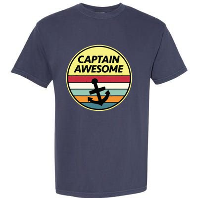 Retro Anchor Sailboat Vintage Sailing Captain Awesome Garment-Dyed Heavyweight T-Shirt