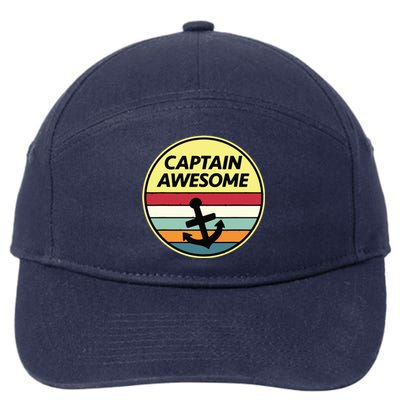 Retro Anchor Sailboat Vintage Sailing Captain Awesome 7-Panel Snapback Hat