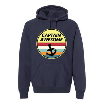 Retro Anchor Sailboat Vintage Sailing Captain Awesome Premium Hoodie