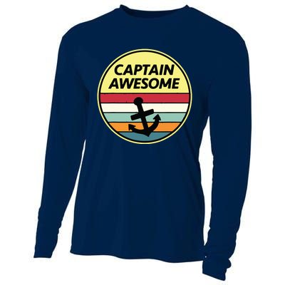 Retro Anchor Sailboat Vintage Sailing Captain Awesome Cooling Performance Long Sleeve Crew