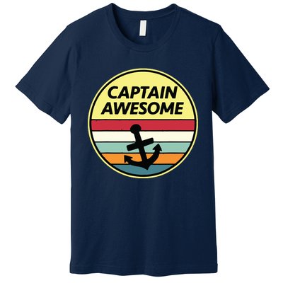 Retro Anchor Sailboat Vintage Sailing Captain Awesome Premium T-Shirt