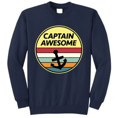 Retro Anchor Sailboat Vintage Sailing Captain Awesome Tall Sweatshirt