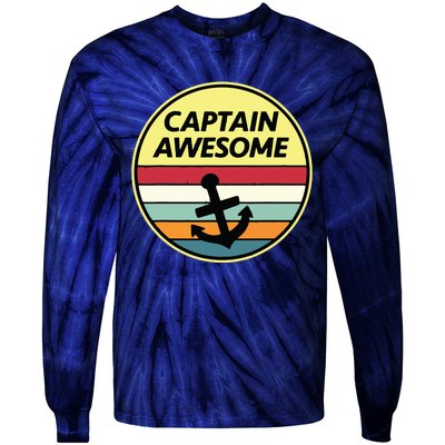 Retro Anchor Sailboat Vintage Sailing Captain Awesome Tie-Dye Long Sleeve Shirt