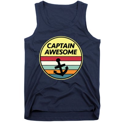 Retro Anchor Sailboat Vintage Sailing Captain Awesome Tank Top