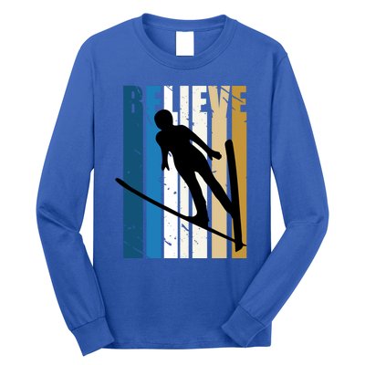 Retro Alpine Ski Jumping Jumper Female Competition Vintage Gift Long Sleeve Shirt