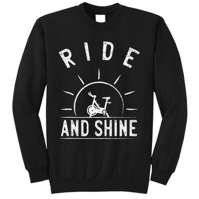 Ride And Shine Funny Indoor Spinning Spin Class Workout Gym Sweatshirt