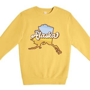 Retro Alaska State Logo Premium Crewneck Sweatshirt