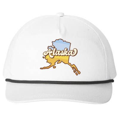 Retro Alaska State Logo Snapback Five-Panel Rope Hat