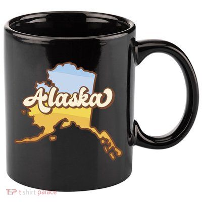 Retro Alaska State Logo 11oz C Handle Ceramic Mug