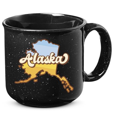 Retro Alaska State Logo 15oz Campfire Ceramic Mug