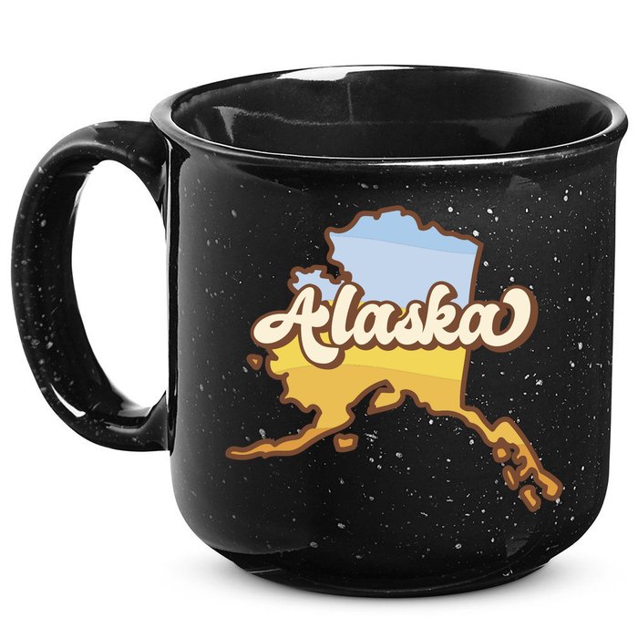 Retro Alaska State Logo 15oz Campfire Ceramic Mug
