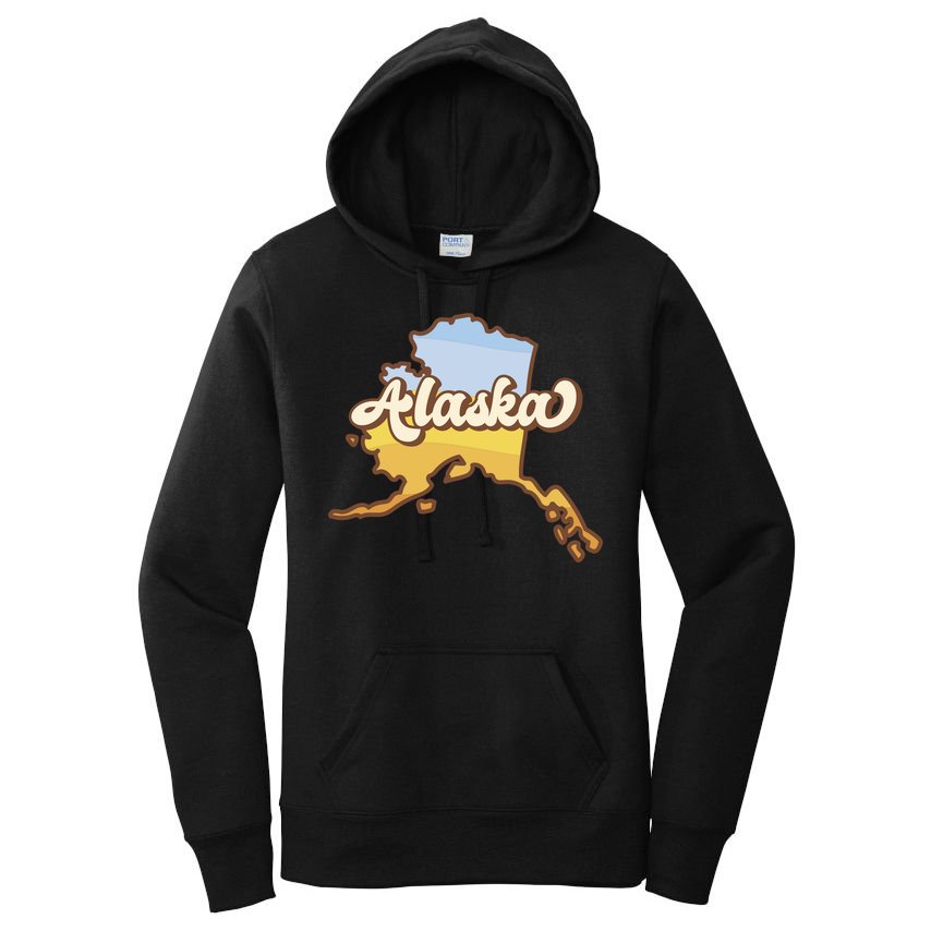 Retro Alaska State Logo Women's Pullover Hoodie