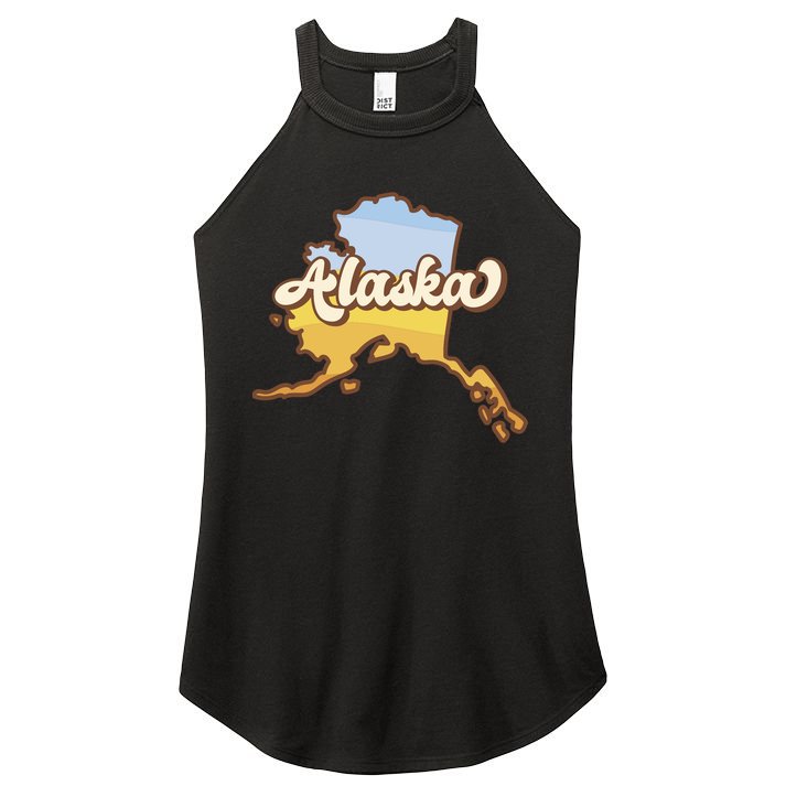 Retro Alaska State Logo Women's Perfect Tri Rocker Tank