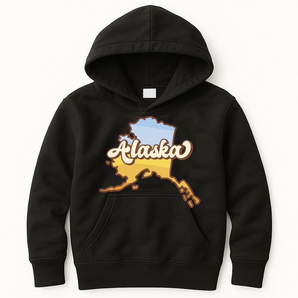 Retro Alaska State Logo Kids Hoodie