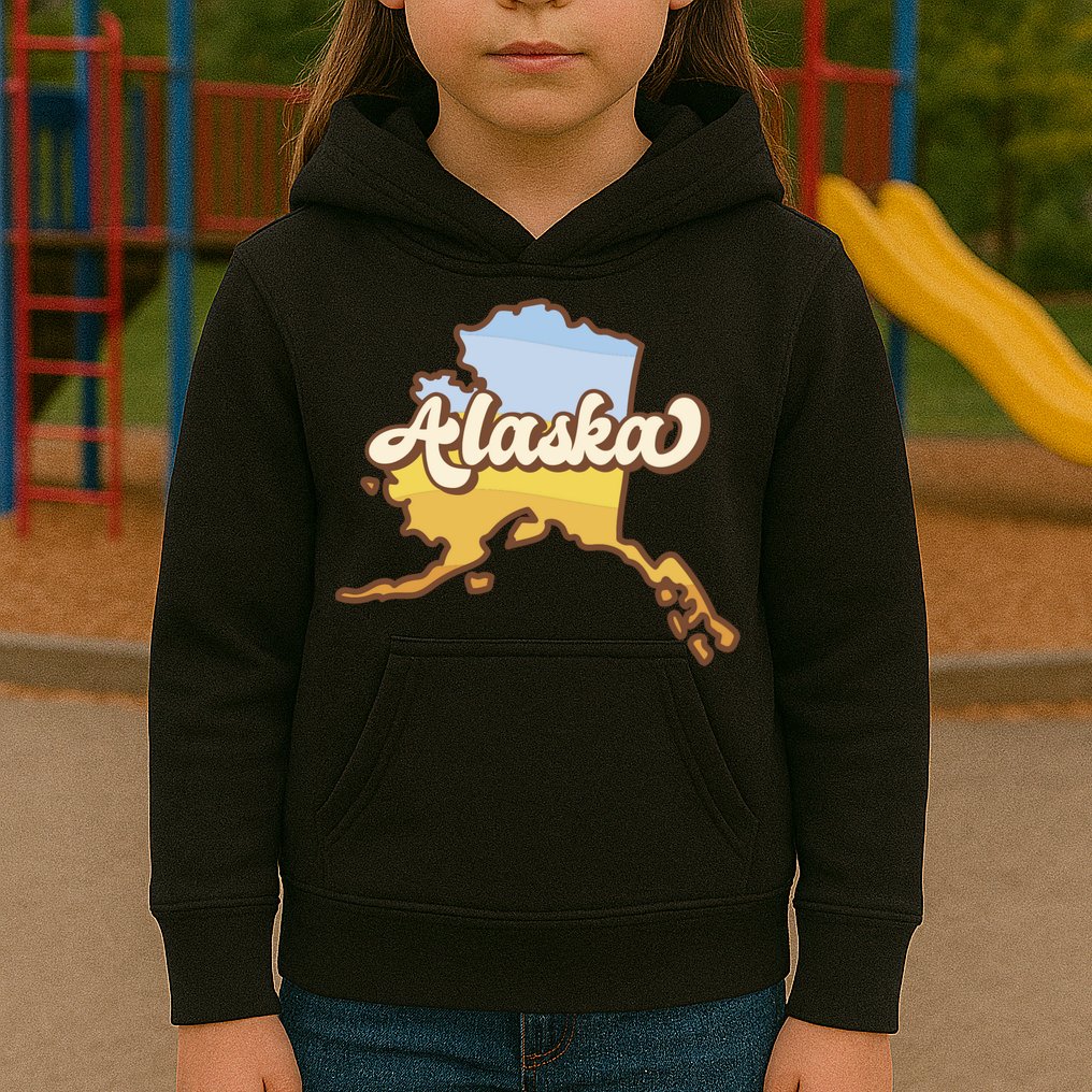 Retro Alaska State Logo Kids Hoodie