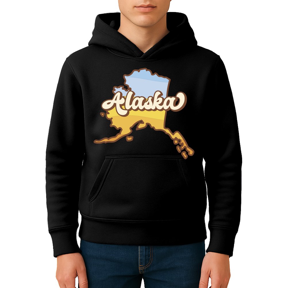 Retro Alaska State Logo Kids Hoodie