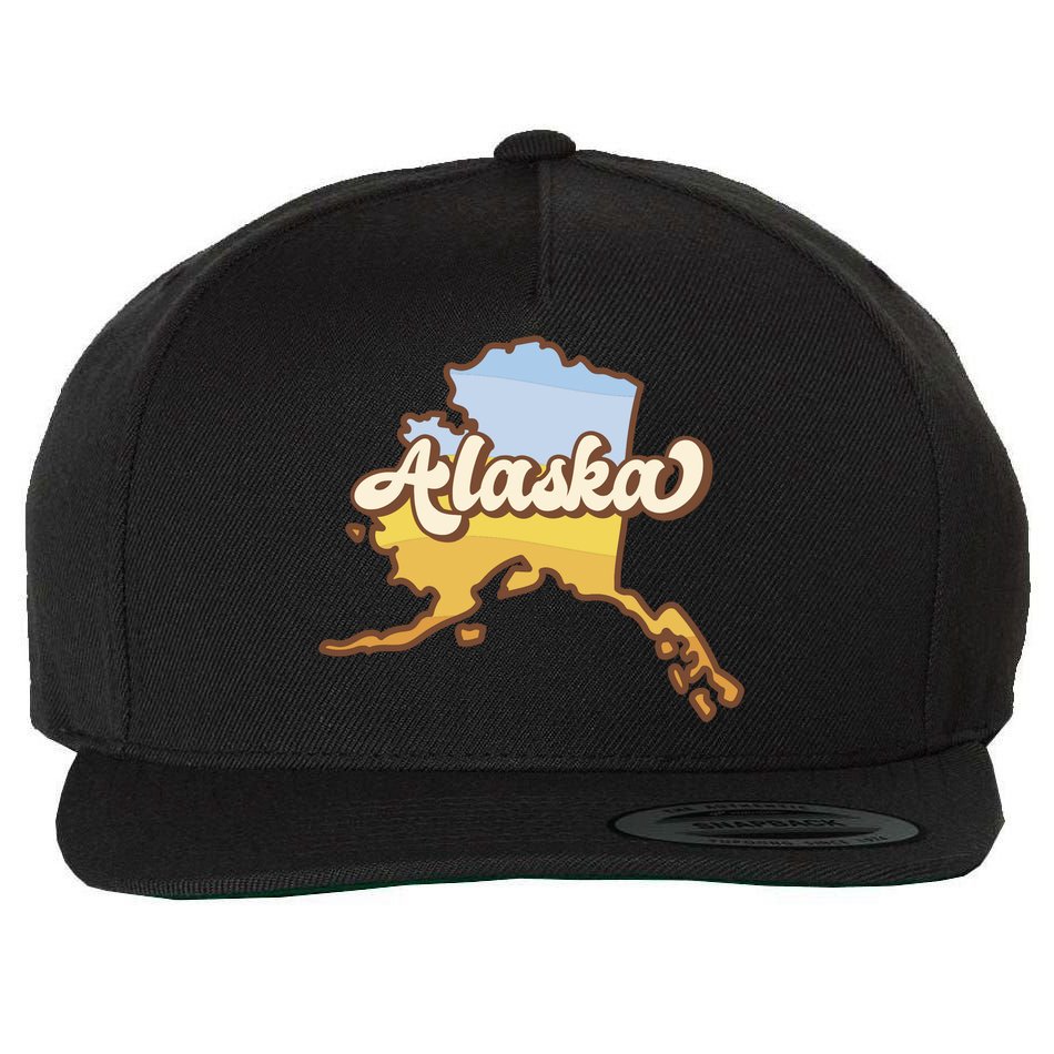 Retro Alaska State Logo Wool Snapback Cap