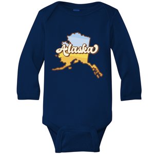 Retro Alaska State Logo Baby Long Sleeve Bodysuit