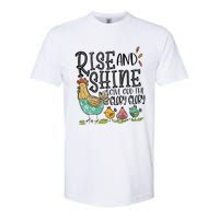 Rise And Shine Give God The Glory Funny Chicken Christian Softstyle CVC T-Shirt