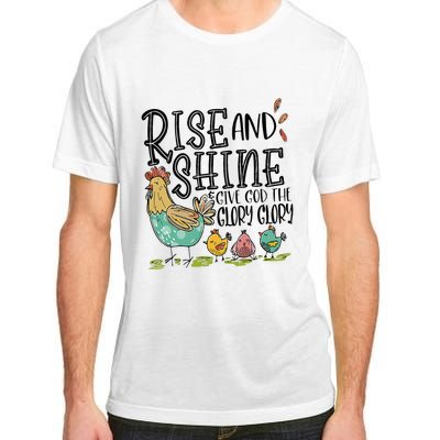 Rise And Shine Give God The Glory Funny Chicken Christian Adult ChromaSoft Performance T-Shirt