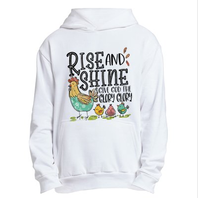 Rise And Shine Give God The Glory Funny Chicken Christian Urban Pullover Hoodie