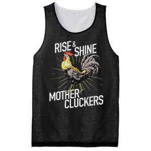 Rise And Shine Mother Cluckers Funny Chicken Mesh Reversible Basketball Jersey Tank