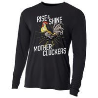 Rise And Shine Mother Cluckers Funny Chicken Cooling Performance Long Sleeve Crew