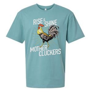 Rise And Shine Mother Cluckers Funny Chicken Sueded Cloud Jersey T-Shirt