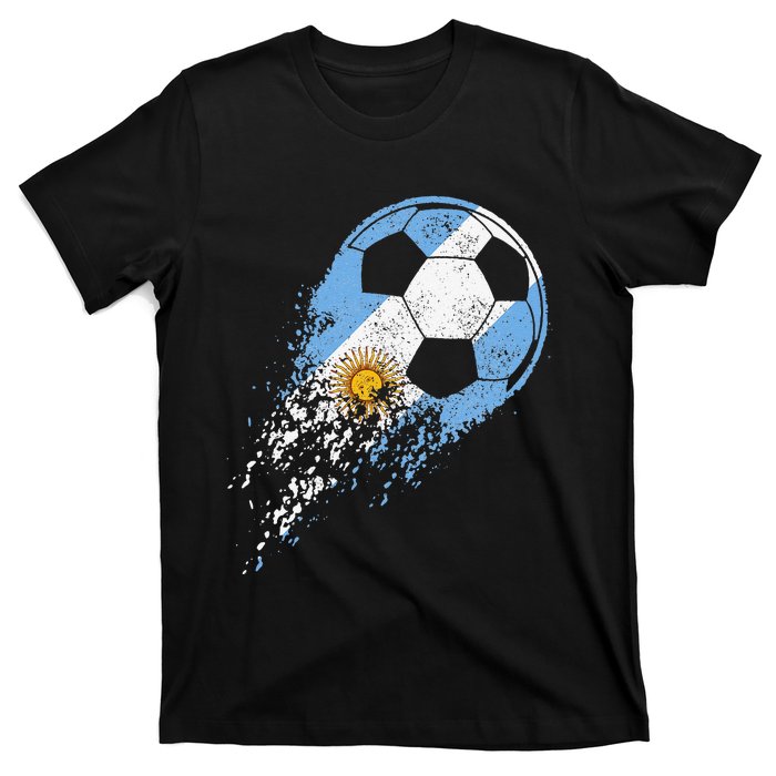 Retro Argentina Soccer Argentinian Flag Pride Soccer T-Shirt