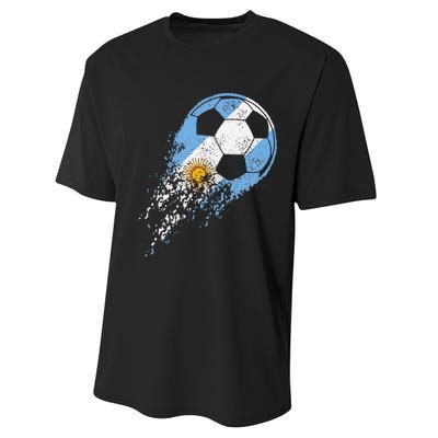 Retro Argentina Soccer Argentinian Flag Pride Soccer Performance Sprint T-Shirt