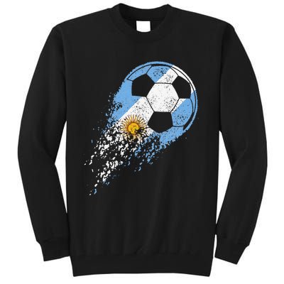 Retro Argentina Soccer Argentinian Flag Pride Soccer Tall Sweatshirt