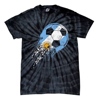 Retro Argentina Soccer Argentinian Flag Pride Soccer Tie-Dye T-Shirt