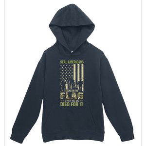 Real Americans Stand For Flag Meaningful Gift Us Veteran Veterans Day Great Gift Urban Pullover Hoodie