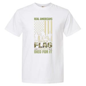 Real Americans Stand For Flag Meaningful Gift Us Veteran Veterans Day Great Gift Garment-Dyed Heavyweight T-Shirt