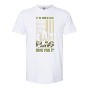 Real Americans Stand For Flag Meaningful Gift Us Veteran Veterans Day Great Gift Softstyle CVC T-Shirt