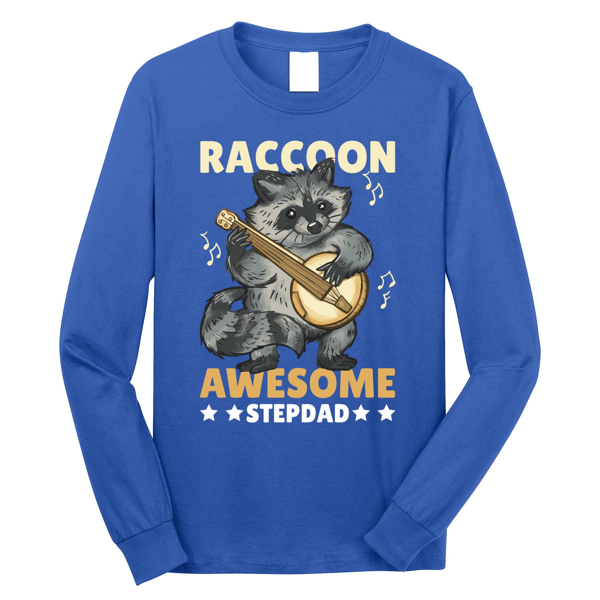 Raccoon Awesome Stepdad For Father's Day Gift Long Sleeve Shirt