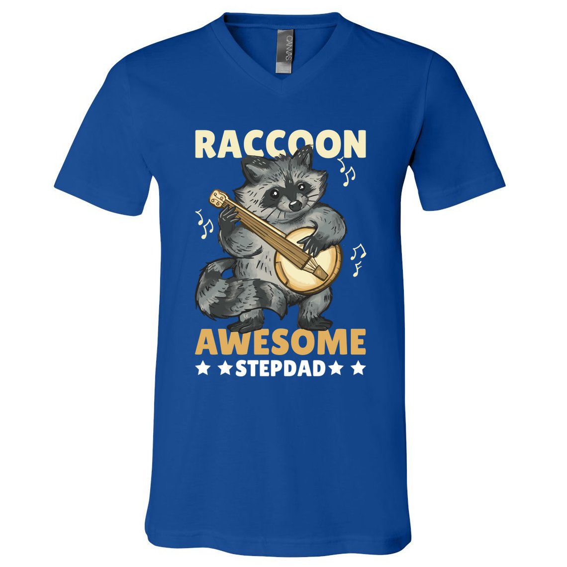 Raccoon Awesome Stepdad For Father's Day Gift V-Neck T-Shirt