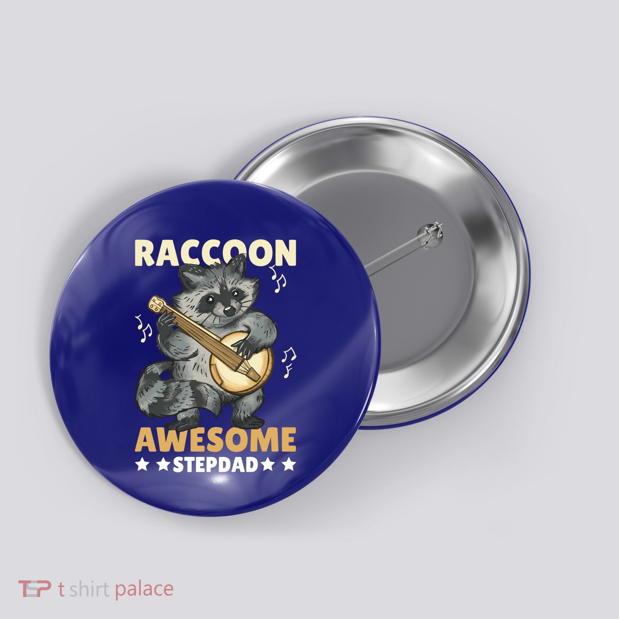 Raccoon Awesome Stepdad For Father's Day Gift Button